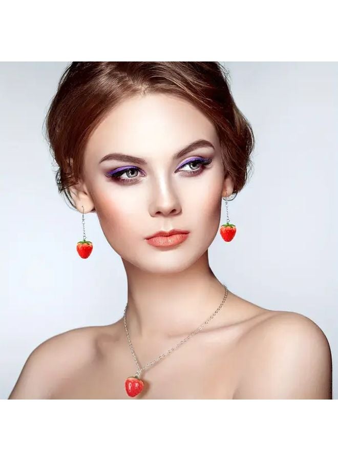 12pcs Realistic Red Strawberry Charms With Seeds For DIY Jewelry Making - Image 5