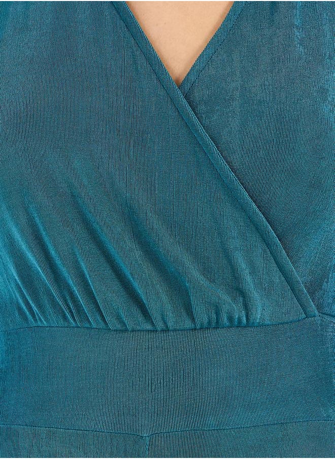 Styli Solid Straight Leg V Neck Stretchy Jumpsuit  - Image 4
