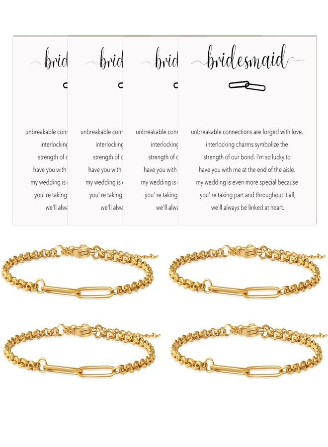 AULSIEY Bridesmaid Proposal Gifts Set of 4, Bridesmaid Bracelet Maid of Honor Bracelet Gift for Best Friend Bestie Sister on Wedding Bridal Shower Party -4 Pcs - Image 1