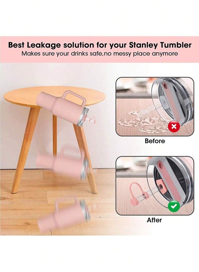 3 Set Silicone Spill Proof Stopper Compatible with Stanley Cup 1.0 40oz/ 30oz(Pink)  - Image 3