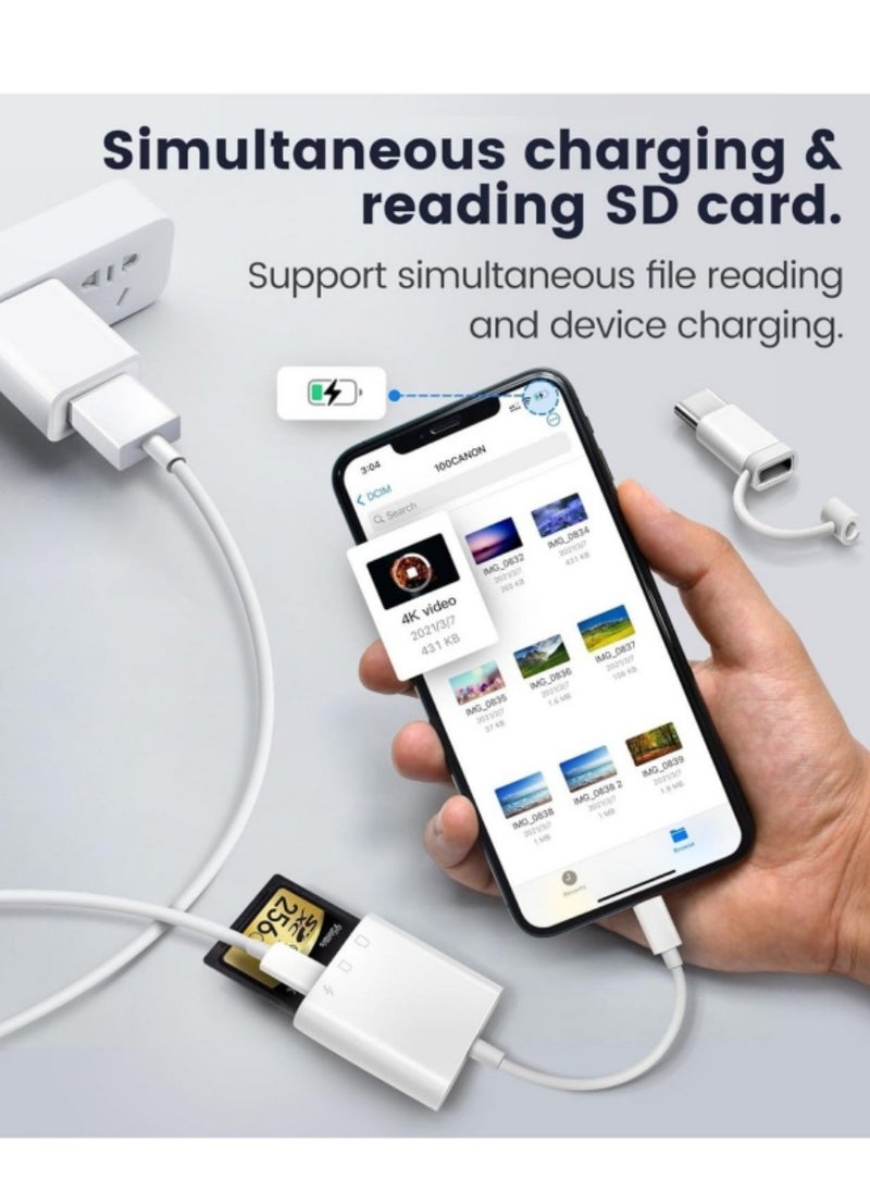 Generic - SD Card Reader for iPhone iPad,Oyuiasle Trail Game Camera SD Card Reader Viewer,Memory Card Reader Adapter with SD & MicroSD Card Slots,Plug and Play - Image 1