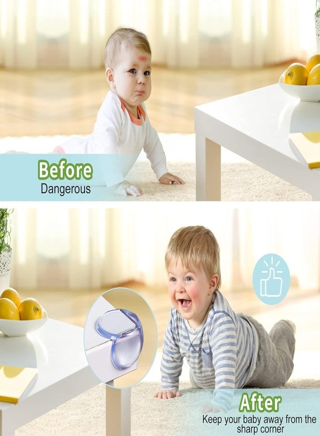 Vichip Round Shape Baby Safety Protection Corner, Child Safety Corner Guards, Silicone Protection from Sharp Edges and Corners of Furniture with Strong Adhesive (Pack of 4) - Image 3