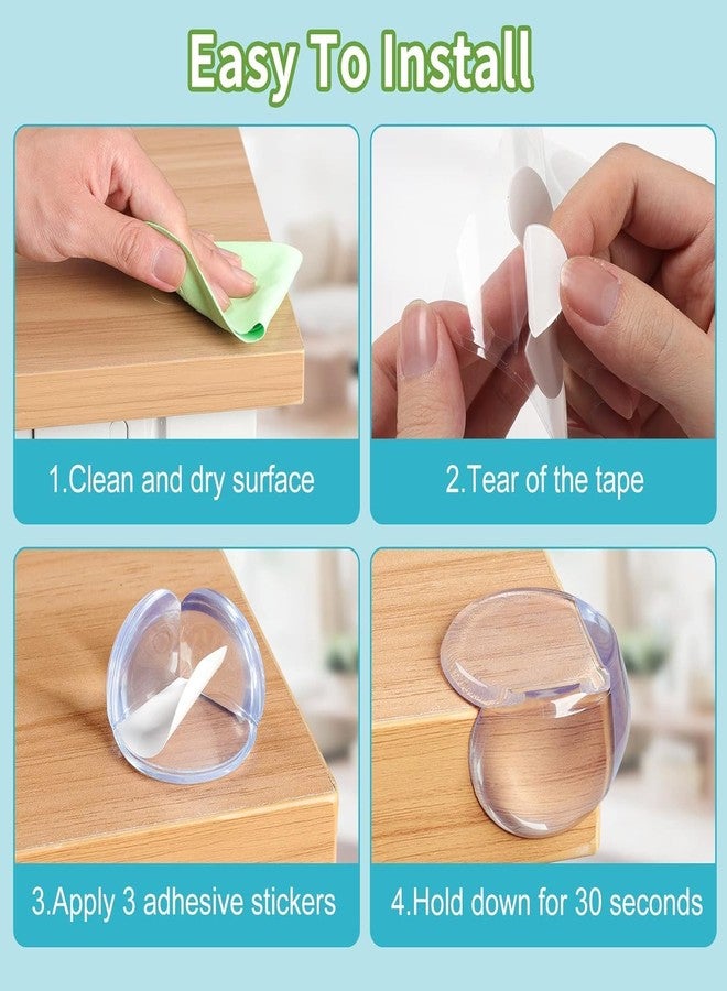 Vichip Round Shape Baby Safety Protection Corner, Child Safety Corner Guards, Silicone Protection from Sharp Edges and Corners of Furniture with Strong Adhesive (Pack of 4) - Image 2