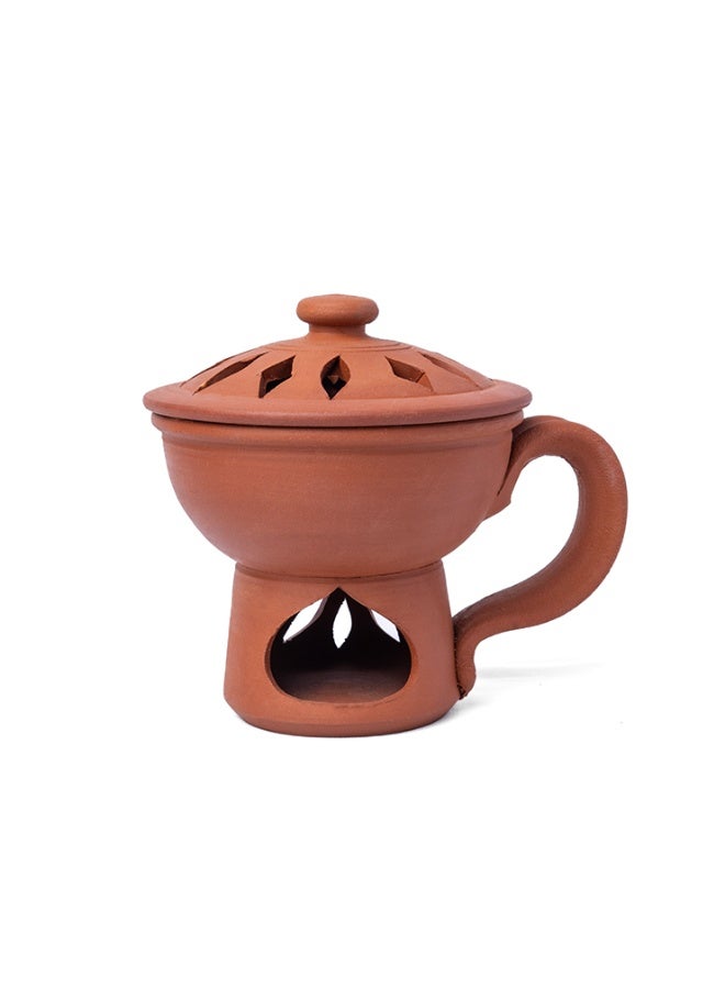 ارك بخور ومبخرة من آرك مصنوعة يدويًا من الطين الحراري | موزع روائح من الطين الطبيعي مع غطاء | معطرات منزلية، للتأمل والاسترخاء - Image 2