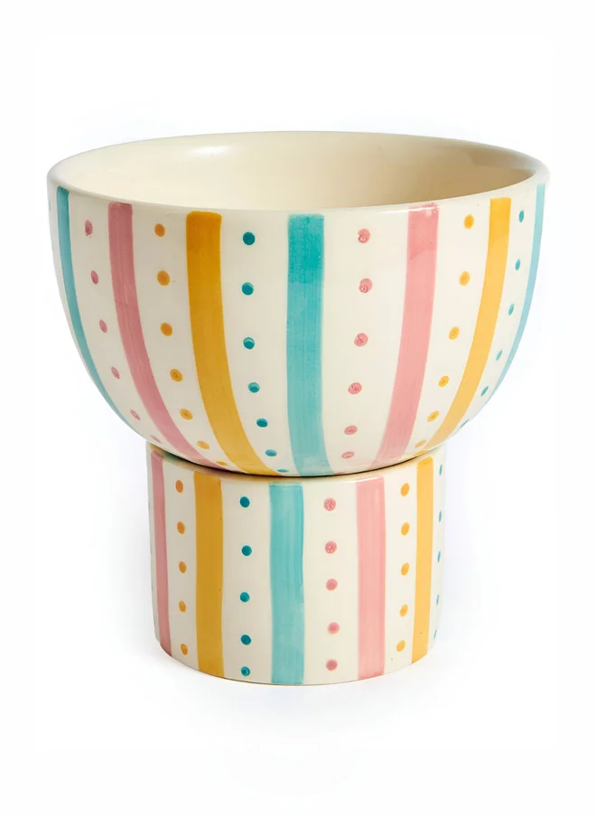 تشومباك Dot & Stripes Essentials (Large) – 2 piece Planter Set