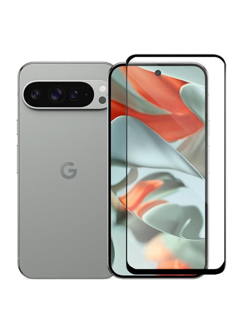 Screen Protector Full Glue Bubble Free Anti-Scratch Anti-Fingerprint  9H Hardness 9D Curved Edge Tempered Glass Screen Protector for Google Pixel 9 Pro XL Black Glass