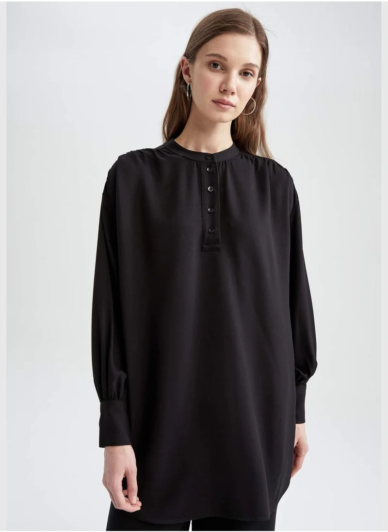 DeFacto Relax Fit Long Sleeve Viscose Shirt Tunic