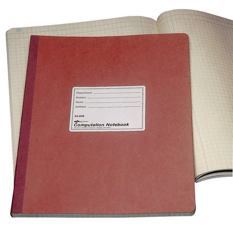 National Brand Computation Notebook, 4 X 4 Quad, Brown, Green Paper, 11.75 x 9.25 Inches, 75 Sheets (43648) - Image 2