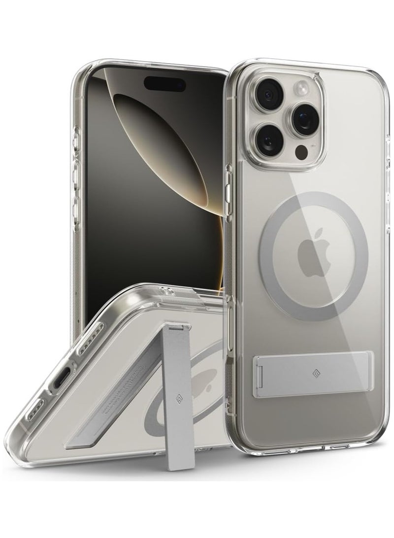 Caseology Capella Mag Kickstand iPhone 16 PRO MagSafe Case Cover (2024) - Clear Gray - Image 1