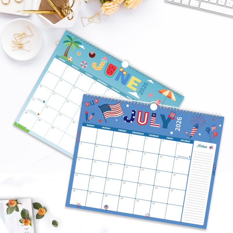 Chambom 2026 Calendar - 18-Month Wall Calendar 2026-2027 from Jan. 2026 - Jun. 2027, 2026 Wall Calendar, 11.5" x 14.5", Calendars with Unruled Blocks, Holidays, Thick Paper for Organizing & Planning - Image 3