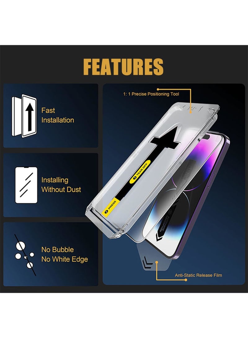 Blimbe Privacy Screen Protector for 16 Pro - HD Clarity, Automatic Dust Removal, Waterproof Speaker Cover, Easy Installation, Premium Tempered Glass (HD Model) - Image 5