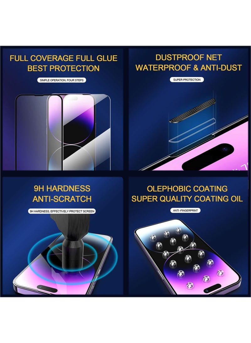 Blimbe Privacy Screen Protector for 16 Pro - HD Clarity, Automatic Dust Removal, Waterproof Speaker Cover, Easy Installation, Premium Tempered Glass (HD Model) - Image 4
