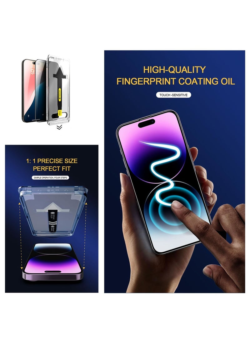 Blimbe Privacy Screen Protector for 16 Pro - HD Clarity, Automatic Dust Removal, Waterproof Speaker Cover, Easy Installation, Premium Tempered Glass (HD Model) - Image 3