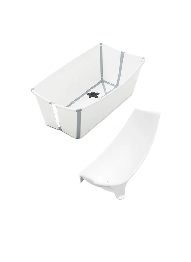 STOKKE Flexi Bath Bundle Foldable Baby Bath + Newborn Supportdurable And Easy To Store Convenient To Use At Home Or When Travelling Best For Newborns And Babies Up To 48 Months - White