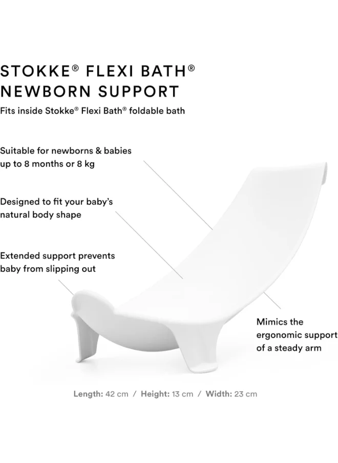 STOKKE Flexi Bath Bundle Foldable Baby Bath + Newborn Supportdurable And Easy To Store Convenient To Use At Home Or When Travelling Best For Newborns And Babies Up To 48 Months - White