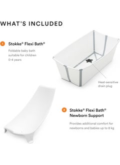 Flexi Bath Bundle Foldable Baby Bath + Newborn Supportdurable And Easy To Store Convenient To Use At Home Or When Travelling Best For Newborns And Babies Up To 48 Months - White - pzsku/Z33A61B107462AF464C1FZ/45/_/1734417396/580f1383-9d55-4230-8413-78dec6dde6f7