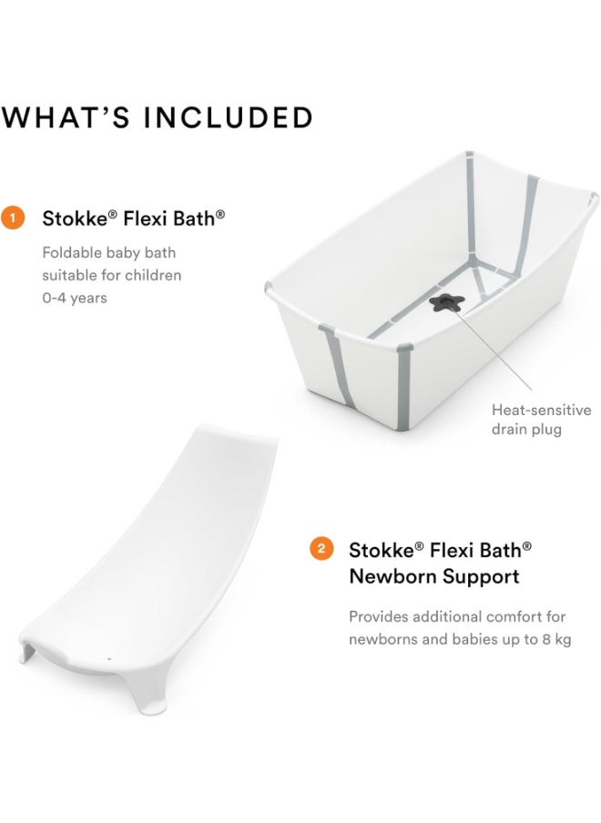 STOKKE - Flexi Bath Bundle Foldable Baby Bath + Newborn Supportdurable And Easy To Store Convenient To Use At Home Or When Travelling Best For Newborns And Babies Up To 48 Months - White - Image 1