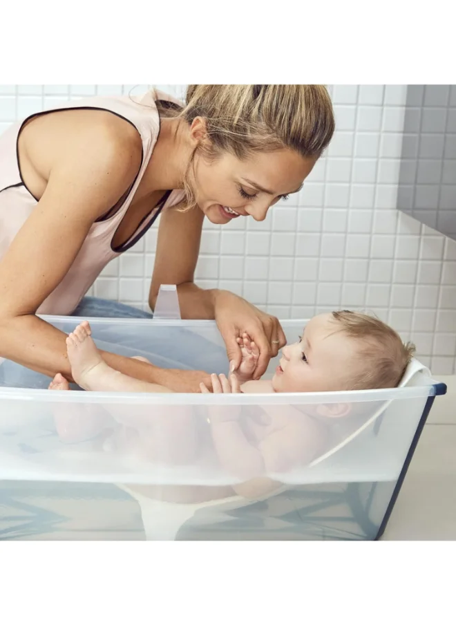 STOKKE Flexi Bath Bundle Foldable Baby Bath + Newborn Supportdurable And Easy To Store Convenient To Use At Home Or When Travelling Best For Newborns And Babies Up To 48 Months - White