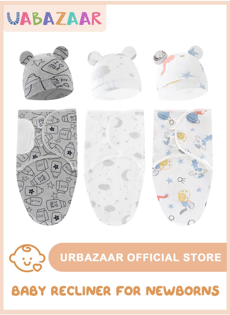 URbazaar 3 Pack Newborn Swaddle Blanket Wrap, Baby Swaddle Wrap Sleep Sacks for Baby Girls Boys items,Breathable Cotton Swaddlers Sleep Sack with Adjustable, Baby Swaddle 0-3 Months essentials  - Image 1