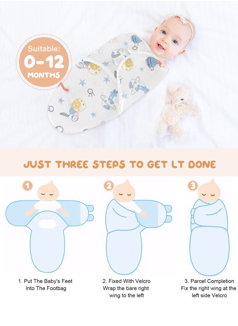 URbazaar 3 Pack Newborn Swaddle Blanket Wrap, Baby Swaddle Wrap Sleep Sacks for Baby Girls Boys items,Breathable Cotton Swaddlers Sleep Sack with Adjustable, Baby Swaddle 0-3 Months essentials  - Image 3