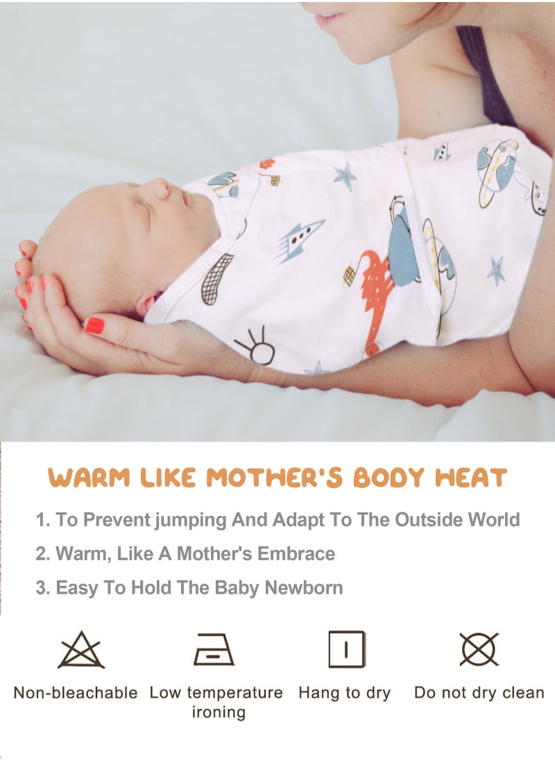 URbazaar 3 Pack Newborn Swaddle Blanket Wrap, Baby Swaddle Wrap Sleep Sacks for Baby Girls Boys items,Breathable Cotton Swaddlers Sleep Sack with Adjustable, Baby Swaddle 0-3 Months essentials  - Image 4