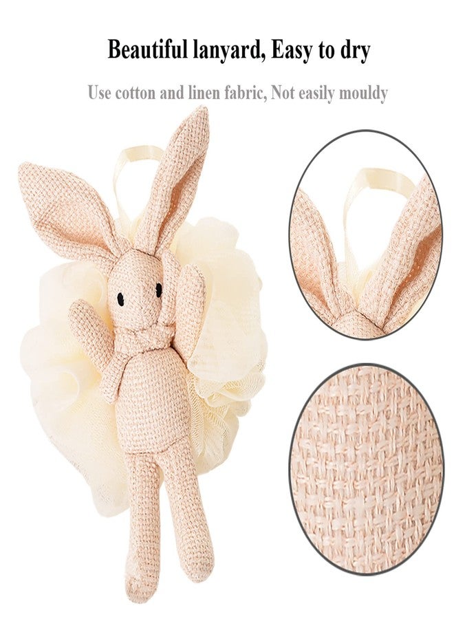 Yisella Shower Back Brush Long Handle Exfoliating + White Rabbit Loofah Sponge Pack of 2 - Image 3