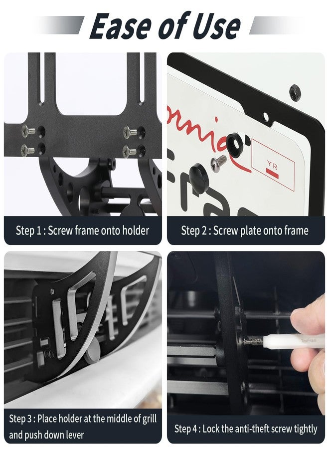 TesFram Tesla Model 3 Highland (2024-2025) Lockable Front License Plate Holder, Height-Adjustable & No Drilling License Plate Bracket with Anti-Theft Features - Image 5