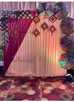 SELLPLUS Sellplus Backdrop Setup for Mehndi Marrige Pooja ganpatiAll FestivalsHouse Hold FunctionsHaldi Function Any Traditional Ceremonies Set 26  - Image 1
