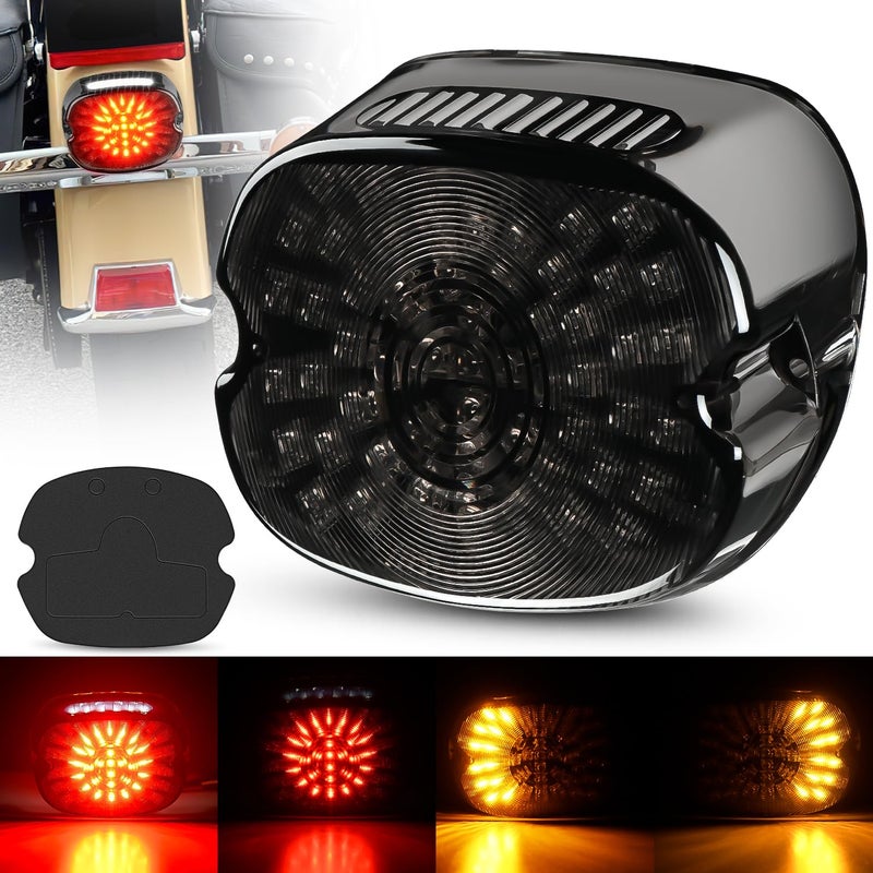Nilight LED Tail Light Motorcycle Brake Turn Signal Driving License Plate Rear Lights Smoked Plug and Play for Harley Davidson Dyna Sportster 883 1200 Road King Glide Electra Heritage - Image 1