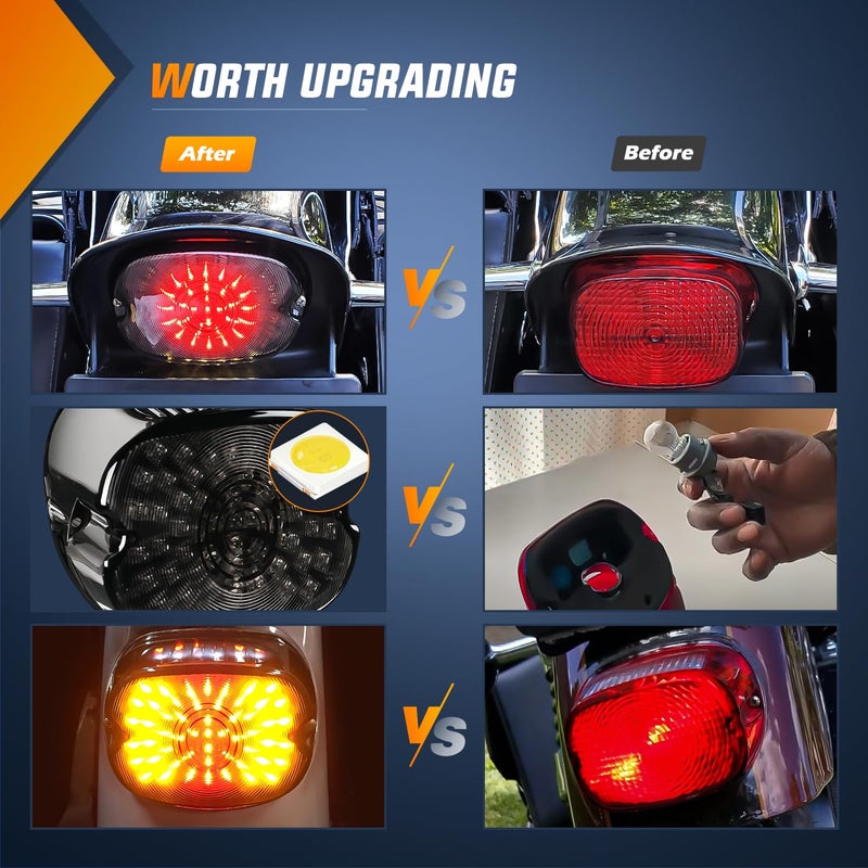 Nilight LED Tail Light Motorcycle Brake Turn Signal Driving License Plate Rear Lights Smoked Plug and Play for Harley Davidson Dyna Sportster 883 1200 Road King Glide Electra Heritage - Image 4