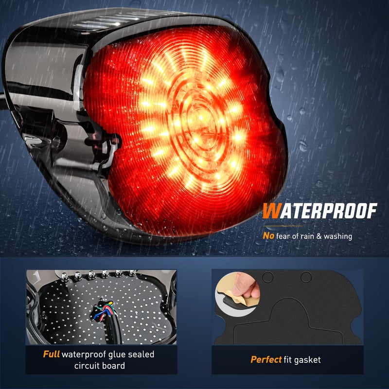 Nilight LED Tail Light Motorcycle Brake Turn Signal Driving License Plate Rear Lights Smoked Plug and Play for Harley Davidson Dyna Sportster 883 1200 Road King Glide Electra Heritage - Image 5