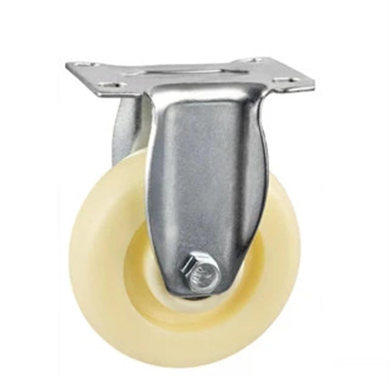 2 5 Inch Directional Nylon Casters With Brake Industrial Flat Cart Wheels 4Pcs - Image 1