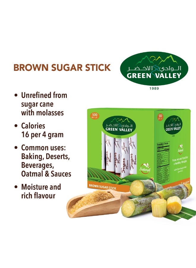 Green Valley Brown Sugar Sachet Sticks 500 g – Natural Sweetness, Convenient Single-Serve Pack - Image 4