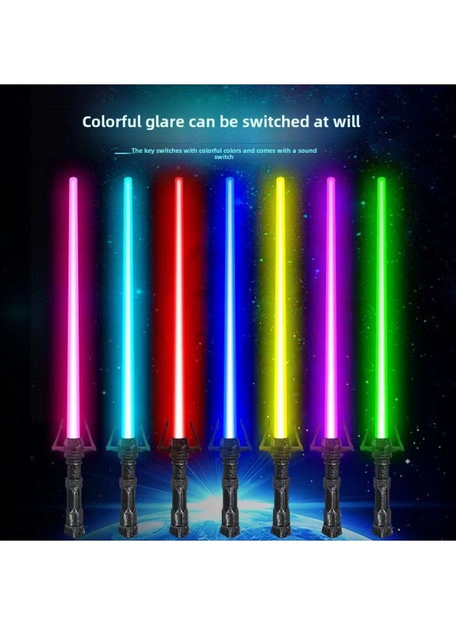 Generic - Laser Sword Retractable Lightsaber Two-in-one Seven-color Flash Stick Stall Export Special Logo-Color:12-7 Batteries (2 Can Fit) - Image 1