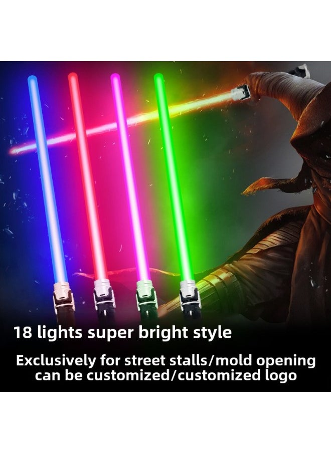 Generic - Laser Sword Retractable Lightsaber Two-in-one Seven-color Flash Stick Stall Export Special Logo-Color:12-7 Batteries (2 Can Fit) - Image 1