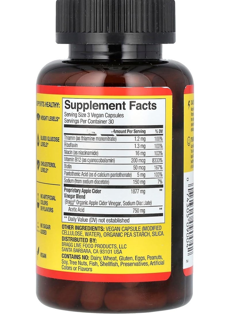 Bragg Apple Cider Vinegar 750Mg Of Acetic Acid 90 Capsules - Image 2