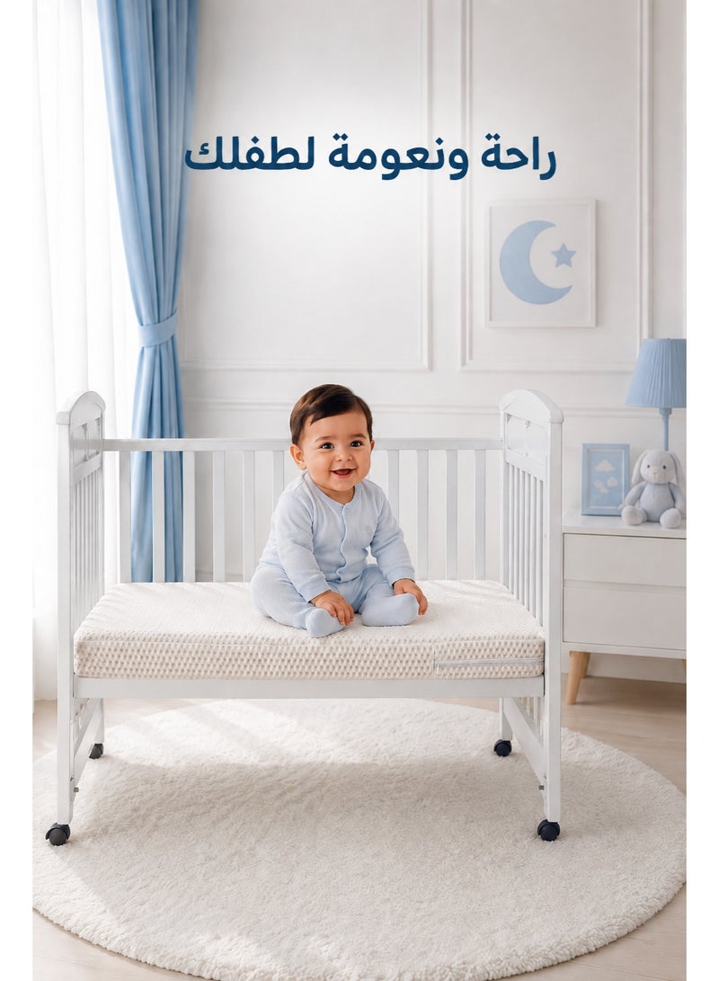 Baby Cot Mattress Extra Thick 10 cm CLASSIC FOAM & Removable Washable Cover, Breathable, Toddler Baby Bed Mattress, Available in Multiple Sizes - Image 3