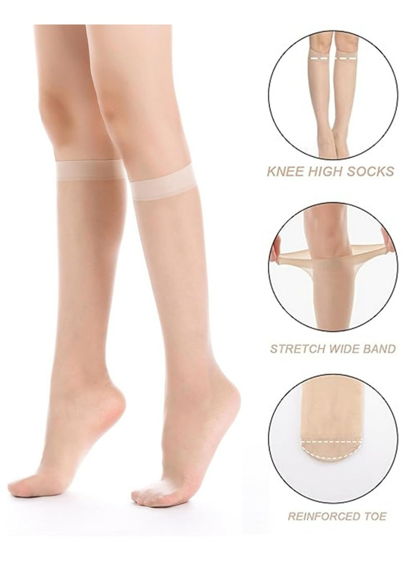 Be-Queen 6 Pairs Women's Knee High Sheer Socks - One Size - Lightweight Calf Length Stockings - Image 5