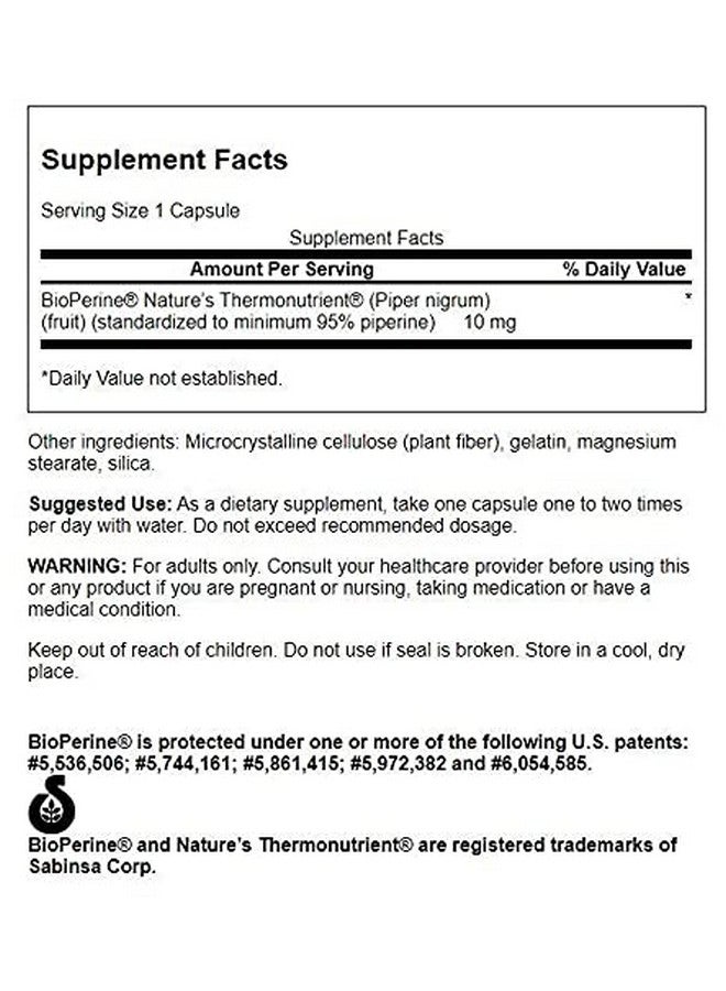 SWANSON Bioperine 10 Mg 60 Caps 2 Pack - Image 3