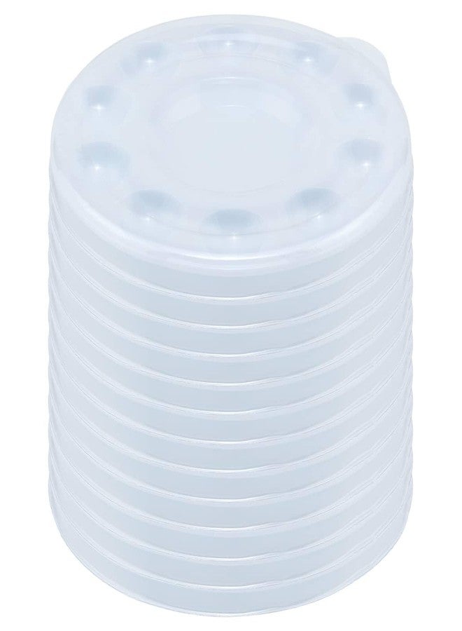 Creative Mark 10-Well Round Plastic Paint Palette with Lid - Pack of 12, Durable, Reusable, Solvent-Resistant, with Oversized Paint Wells for Students, Artists, Teachers - 7.4ml (0.25oz) per Well - Image 1