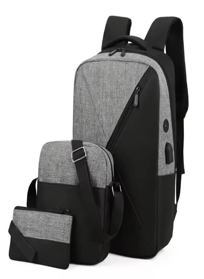 BLAPOXE 3 IN 1 Outdoor Backpack Set Business Travel Bag Shoulder Bag School Book bag Large Capacity with USB Charging Port for Teenagers Adults - Image 1