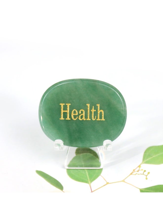 Natural Gemstone Engraved Affirmation Palm Worry Stone, Positive Word Pocket Stone for Meditation & Gifting - Image 2