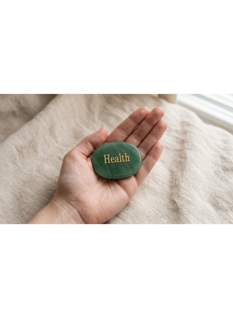 Natural Gemstone Engraved Affirmation Palm Worry Stone, Positive Word Pocket Stone for Meditation & Gifting - Image 3