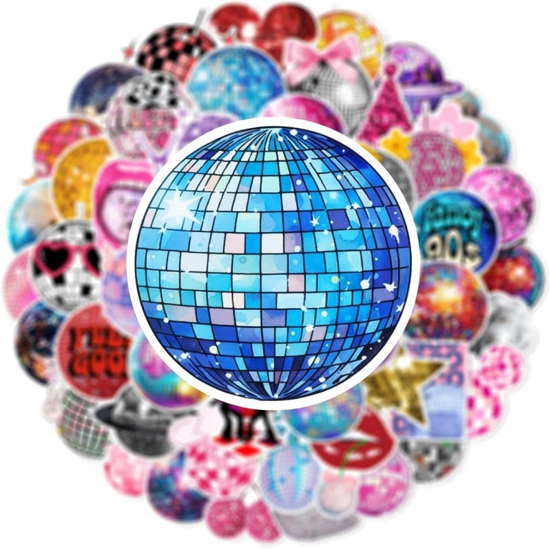 AUCEKO 50 PCS Stickers for Disco Ball,Teens Boys and Girls Sticker Pack Vinyl Skateboard Guitar Door Laptop Luggage Car Bike Water Bottle Birthday Party Supplies Stickers Disco Stickers - Image 4