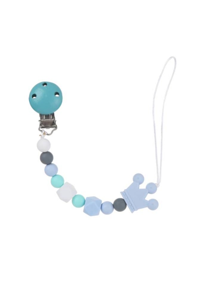 Factory Price Sanya And Beads Multicolor Toy With Soft-Ended Clip Cloth Holder Anti-Pacifier Drop Hanger Blue 