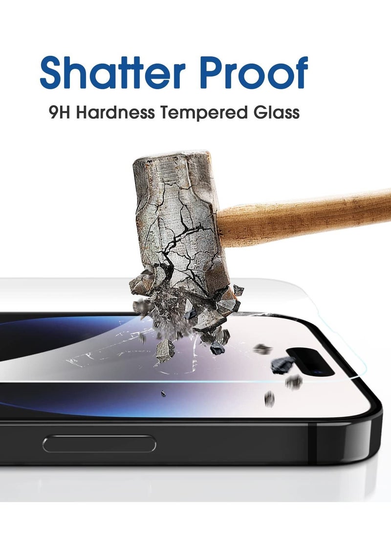 Houmt Screen Protector for iPhone 14 Pro Max Sensor Protection Dynamic Island Compatible Case Friendly Tempered Glass Film 9H Hardness  HD Clear  - Image 3