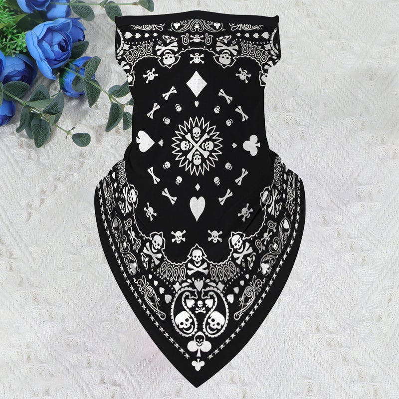 1Pc Ear Hanging Sun-proof Triangle Scarf Totem Printing Hanging Ear Tube Scarf Breathable Headband (As Shown) - Image 5
