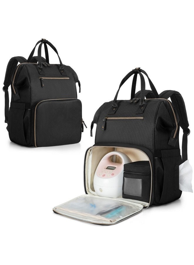 داميرو حقيبة ظهر لمضخة الثدي متوافقة مع Spectra S1 وS2 وMedela وحقيبة التبريد، حقيبة مضخة الثدي مع جراب الكمبيوتر المحمول، حقيبة حمل حفاضات مضخة الثدي للأمهات العاملات، باللون الأسود - Image 1