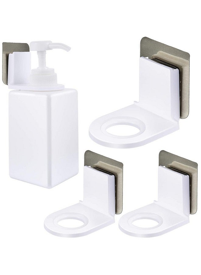 GLIVE (LABEL) GLIVE (LABEL) Plastic Bathroom Multiuse Wall-Mount Self Adhesive Bottle Hook Holder Magic Sticker Sanitizer Bottle Holder Wall Mounted Shampoo Handwash Dispenser Stand - Set Of 2  - Image 2