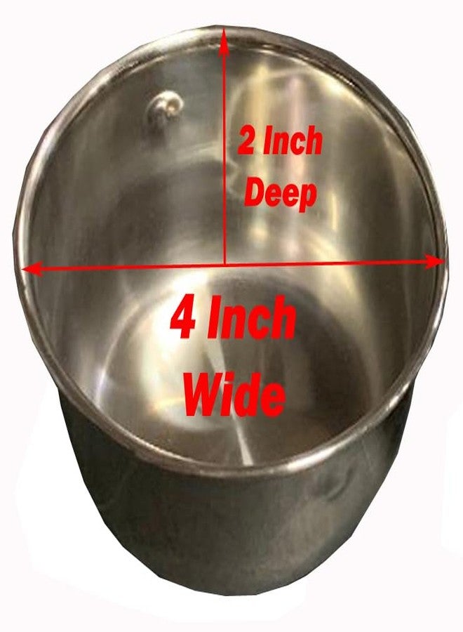 Mcage Lot of 2 Bird Parrot Cage Stainless Steel Seed Water Feeder Replacement 4-Inch Wide 2-Inch Deep Cups with Adjustable Cage Holders - Image 2